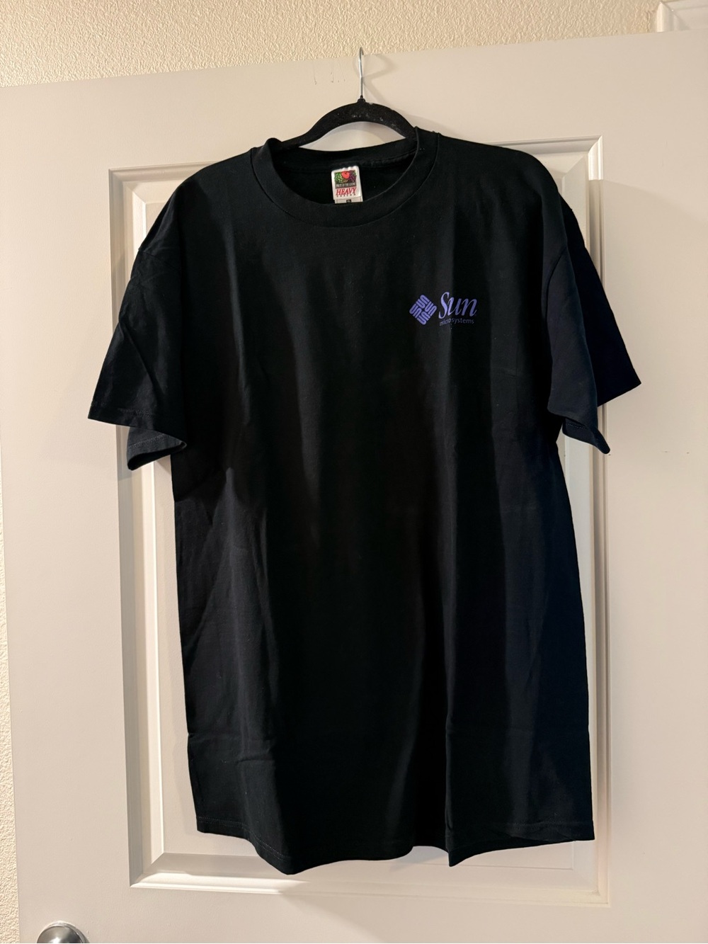 Fruit of the Loom Black Short-Sleeve Tee with small Sun Microsystems on front